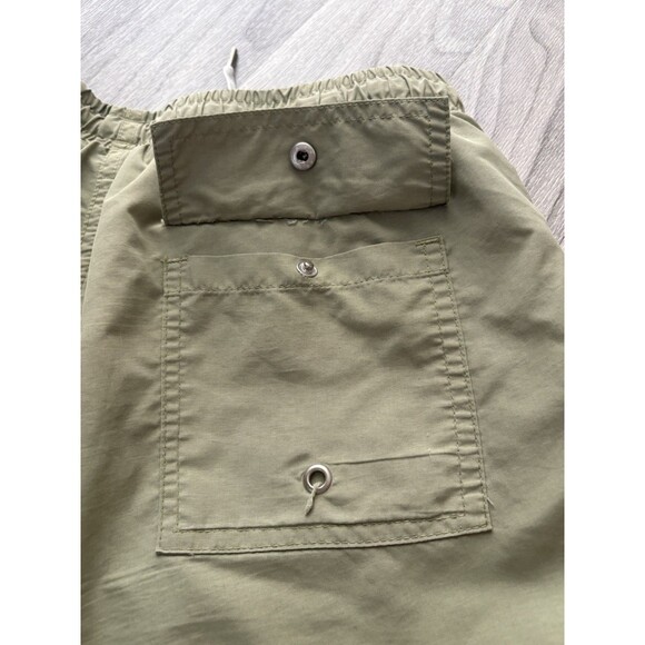 Bather Swim Trunks Shorts Mens Medium Olive Green Drawstring Liner Pool Beach - Picture 3 of 16